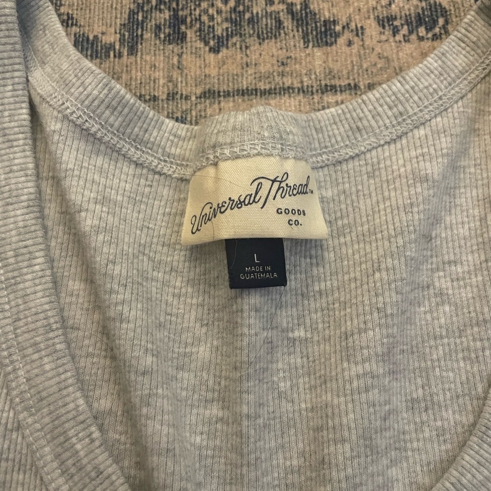 Universal Thread Light Gray Ribbed Tank Top - Picture 3 of 3